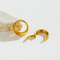 Nouveau Bijou de Piercing en Acier Inoxydable Sans Soudure, Anneau Fermé, Style Européen et Américain, Anneau de Nez ou Boucles d'Oreilles en Forme de Serpent Torsadé Simple