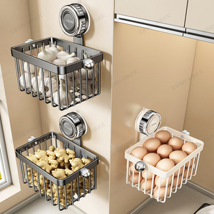 Suction Cup Kitchen Hanging <b>Basket</b> Wall Mounted Storage For Onions Garlic Ginger <b>Eggs</b> Organizers No Drill Required - Product Image 2