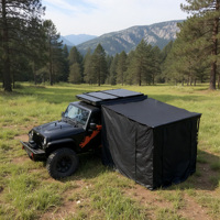 Auvent latéral ENJOIN à ouverture rapide 90 degrés pour 4x4, double couche, >3000mm, imperméable, quatre saisons, lumières LED, polyester 230g, noir