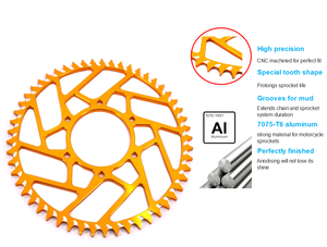 Pièces détachées de vélo électrique 7075 Billet Aluminium 420 Chaîne 48T 54T 58T 60T 62T Pignon arrière pour Surron Light Bee X - Product Image 2