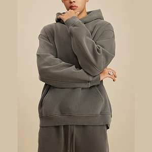 Sweat à capuche pour homme personnalisé Qualité supérieure Oversize Warm Kangaroo Pocket 100% Cotton Plain Dyed Winter Season - Product Image 5