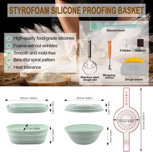 <b>Silicone</b> Bread Proofing Basket Oval, Sourdough Starter Kit Bread Making Tool Supplies Accessories Bowl for Rising <b>Baking</b> - Product Image 3