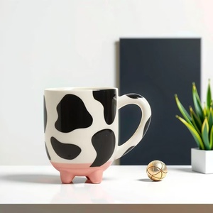 M <strong>Udderly</strong> Cow Non-Skid <strong>Silicone</strong> Feet Ceramic Milk Mug Classic Design Style Home Decor for Parties Holidays Comes in Boxes - Product Image 3