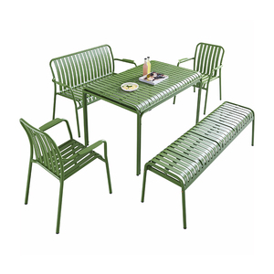 Nhà Máy Trực Tiếp Hot Bán Hiện Đại Nhôm Ngoài Trời Đồ Nội Thất Patio Phong Cách Quán Cà Phê <span class=keywords><strong>Bistro</strong></span> Bàn Ghế Đặt Cho Vườn Ăn Uống Giải Trí - Product Image 6