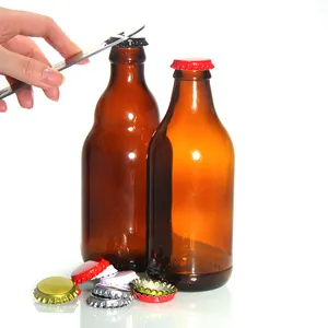 Toptan özel kolay açılış çekme halkası taç kap 26mm için cam bira şişesi