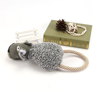 Fashion Cotton and Linen Rope Dog Chew Toy Animal Shape Squeak Toy for Dog Interactive <b>Plush</b> Squeak Dog Toys - Product Image 6