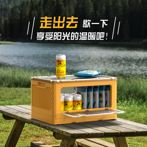 Outdoor <b>Folding</b> <b>Storage</b> <b>Box</b> Rectangle Multi Functional Organizer For Camping Picnic Food Container Standing Type PP Material - Product Image 2