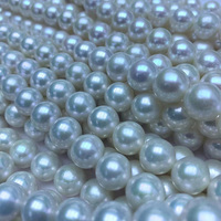 Forte brillance minuscule défaut 9-11mm blanc rond Edison String Pearl