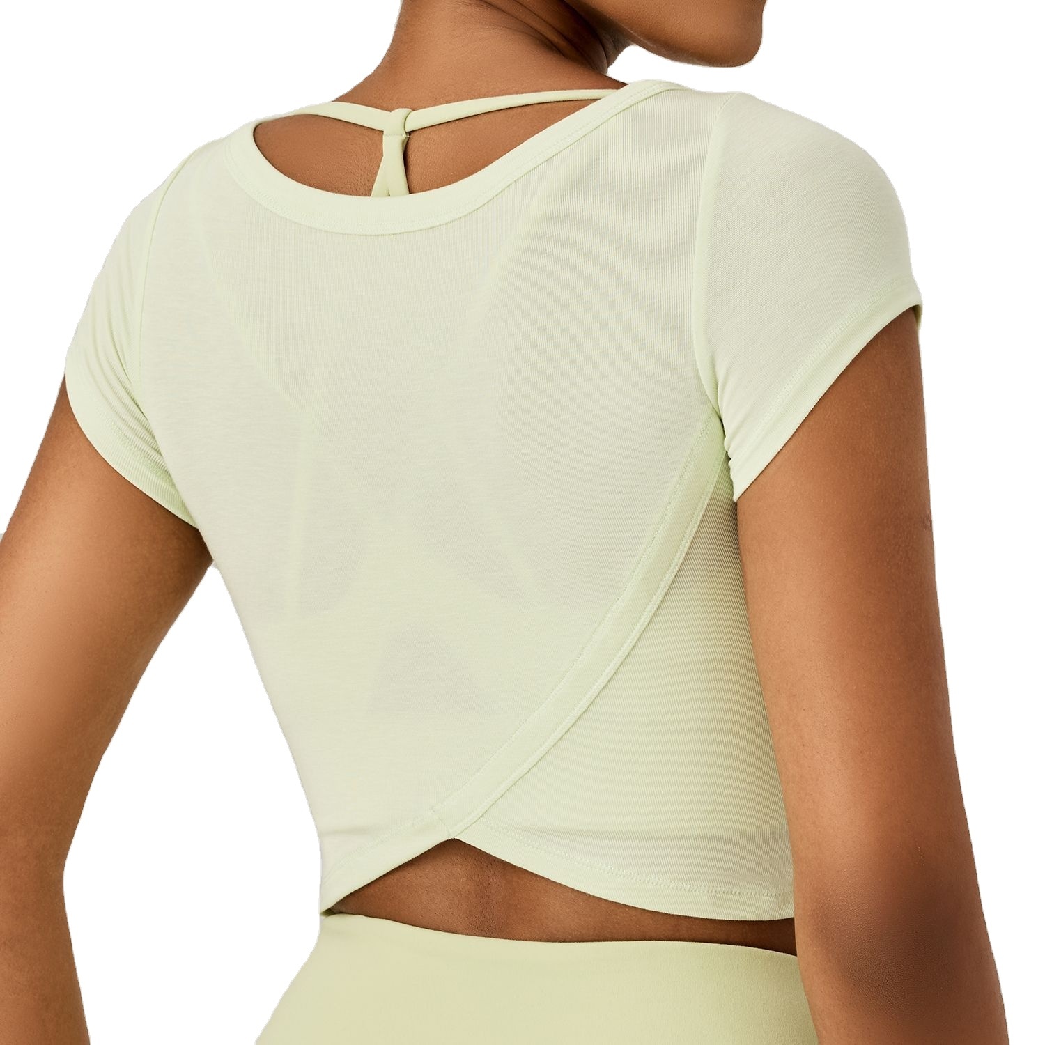Women Outdoor Round Neck Sport Training Wear Workout Clothing Yoga Tops for Women Gym Mesh T-shirt