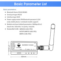 Adaptateur Série Bluetooth CP26 RS232 vers Bluetooth, Module Convertisseur Sans Fil RS232 pour Transformer un Appareil Filaire en Sans Fil pour Téléphone