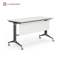 Bureau de conférence pliable LEADCOM LS-414 à cadre en aluminium, empilable, pour salle de réunion multifonctionnelle et gain de place