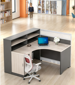 Escritorio Ejecutivo de Bambú Contemporáneo para Oficina, Estación de Trabajo Individual con Estante, Escritorio para Computadora Ecológico Multifuncional - Product Image 2
