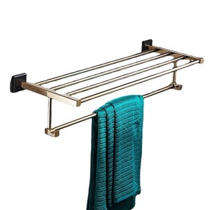 Porte-serviettes mural standard en cuivre à 2 niveaux, accessoire de salle de bain - Product Image 5