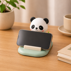Soporte para Teléfono de PVC con Diseño de Panda y Detalles de Bambú, Soporte para Celular con Dibujo Animado, Regalo Premium, Soporte para Smartphone de Escritorio - Product Image 4