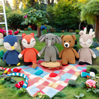 Peluche ours amigurumi en coton, tissu en coton, rembourrage en coton PP, écologique, jouet en peluche debout pour bébé