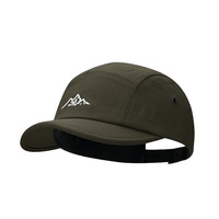 Casquette de camionneur en nylon imperméable à 5 panneaux avec logo brodé en montagne personnalisé à séchage rapide OEM Casquette de sport de camping en plein air respirante pour hommes
