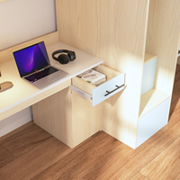 Auberge de jeunesse en bois au design moderne, lit superposé double avec rangement pour adultes, nouvelle capsule d'hôtel, lit superposé pour chambre d'école, lit simple pour hôtel