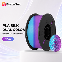 Filament d'impression bicolore PLA Pro rouge 1,75 mm haute résistance, extrusion constante, 1 kg, BlazeNex, pour modèles FDM
