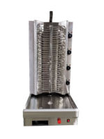 8.0KW 3 Brûleurs En Acier Inoxydable Shawarma Machine Utilisation Commerciale Vertical Électrique Double Tête Moyen-Orient Grill Kebab Torréfacteur