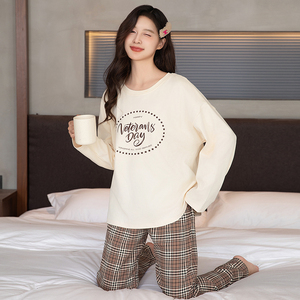 LONGD 여성용 긴팔 파자마: <span class=keywords><strong>CVC</strong></span> 혼방 원단, 수분 흡수, 속건, 통기성, 편안함, 캐주얼 - Product Image 4