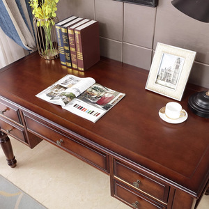 American Style Solid Wood <b>Desk</b> With Drawers For Study Home Office <b>Computer</b> Use - Product Image 2