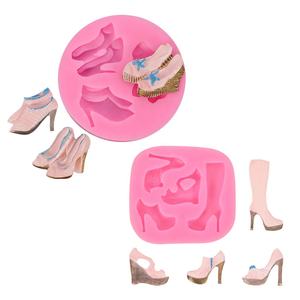 Botas de tacón alto para decoración de pasteles, <span class=keywords><strong>molde</strong></span> de silicona 3D para <span class=keywords><strong>Fondant</strong></span>, decoración de <span class=keywords><strong>molde</strong></span> para pasteles, dulces, gelatina, Chocolate, pasta de goma - Product Image 1