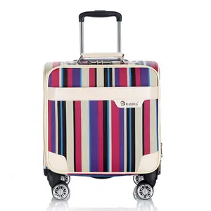 באיכות גבוהה נסיעות מזוודה 16 ''עם מחשב נייד כיס עם אופנה צבעוני רצועות דפוס אישית לוגו
