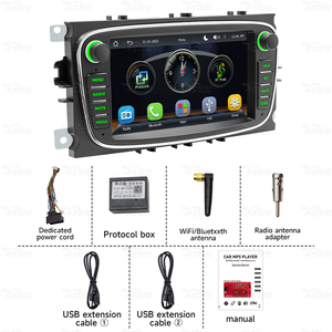 หน้าจอรถยนต์ BQCC 7 นิ้ว Mp5 ไร้สาย รองรับ Carplay <span class=keywords><strong>Android</strong></span> Mirrorlink วิดีโอ BT สำหรับรถยนต์ Ford Focus Mondeo S-<span class=keywords><strong>Max</strong></span> C-<span class=keywords><strong>Max</strong></span> Galaxy Kuga ปี 2008-2011 - Product Image 2
