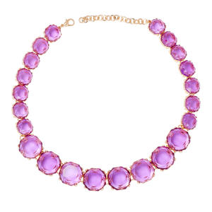 Collar de aleación de diamantes facetados geométricos, cadena de clavícula redonda femenina elegante para <span class=keywords><strong>Calle</strong></span> o cena, estilo gargantilla de moda - Product Image 1