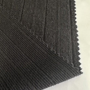 Heavyweight 300gsm Đen chải sườn vải dệt kim 97% <span class=keywords><strong>polyester</strong></span> 3% spandex rộng sọc dọc thiết kế cho áo len - Product Image 6