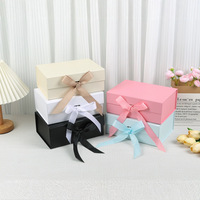 Boîte de beauté pliable en papier kraft imprimé sur mesure, à fermeture magnétique et ruban, pour mariage
