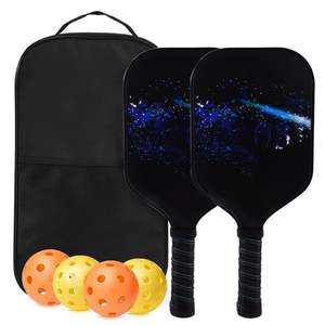 Ensemble de raquettes de pickleball en fibre de carbone personnalisé en 2 pièces, sac de transport, balles, léger, durable, kit d'entraînement professionnel et de loisirs - Product Image 4