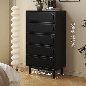 Solid Wood <b>Chest</b> Of Drawers 5 Drawer <b>Storage</b> Cabinet Living Room Furniture French Retro Style Rubberwood Sideboard - Product Image 2