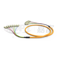 Câbles de raccordement en fibre optique LSZH OM3 de 0,9 mm, 12 cœurs, couleur 850 nm, SM LC/SC/FC, connexions UPC, certifiés CE/ROHS, personnalisables