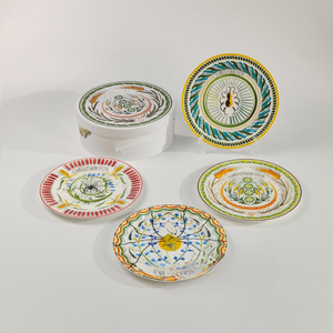 Nouvelle série rétro Printemps : Ensemble de 4 assiettes en céramique haut de gamme pour repas occidentaux, coffret cadeau pour fêtes et légumes - Product Image 3