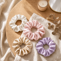 Élastiques à cheveux en soie de haute qualité, couleur unie, 1/2,5/3,5/5/6 cm, prix bas, vente en gros, personnalisables