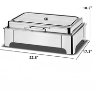 Ensemble de plats chauds rectangulaires hydrauliques en acier inoxydable de 9 L, vente en gros, luxe, hôtel et restaurant, chauffe-plats