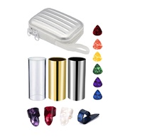 Ensemble d'accessoires pour instruments de musique personnalisés : slide de guitare en métal et verre avec étui rigide