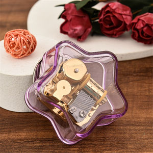 Caja <span class=keywords><strong>de</strong></span> Música <span class=keywords><strong>de</strong></span> Manivela con Diseño <span class=keywords><strong>de</strong></span> Castillo y Cielo, Música Clásica, Movimiento Chapado en Oro, Pentagrama, Regalo Creativo para Festivales y Hogar - Product Image 4