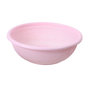 Purple Pink Plastic Rice Washing Sieve With Drain Holes For Kitchen Fruit Vegetable Cleaning 2 Pieces Set - Product Image 3