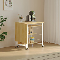 Bureau d'ordinateur compact personnalisé Bureau pliable mobile portable avec étagère de rangement à roulettes pour bureau salon