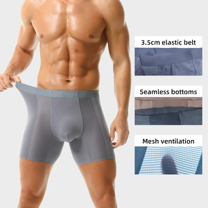 KJ076 Sous-vêtements pour hommes au design exclusif évacuant l'humidité, caleçon de sport modal allongé en maille, vente en gros en stock - Product Image 1