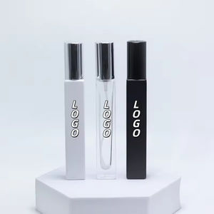 Flacon carré en verre vide de 5 ml, 10 ml, 15 ml pour parfum et huiles essentielles, flacon pulvérisateur atomiseur avec capuchon brillant or ou argent - Product Image 1