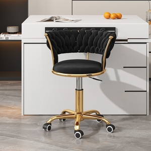 Sillón de <span class=keywords><strong>Barber</strong></span>ía con Respaldo Tejido, Cojín, Reposabrazos, Marco de Metal <span class=keywords><strong>Dorado</strong></span>, Giratorio, Altura Ajustable, Ergonómico, 360°, para Salón de Belleza y <span class=keywords><strong>Barber</strong></span>ía - Product Image 4