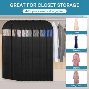 Foldable Non Woven Clothes Dust <b>Cover</b> Hanging Dress Coat Garment Suit Bag With Zipper Custom Logo Available - Product Image 2