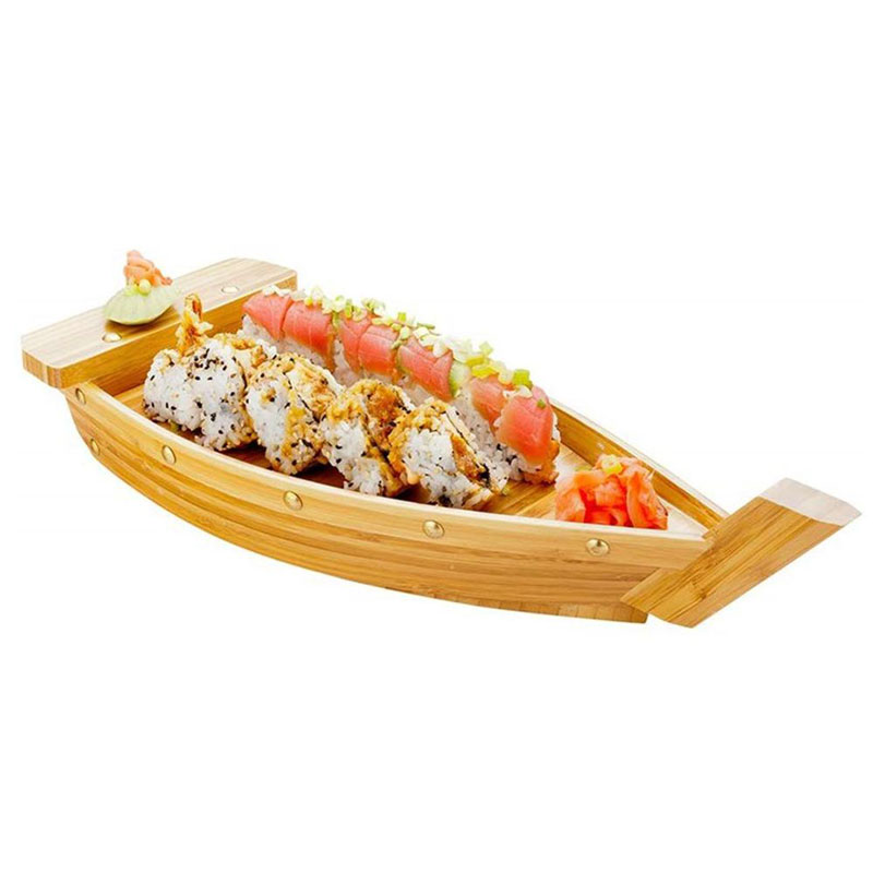 Оптовая продажа, новая японская деревянная лодка для суши из бамбука с острыми морепродуктами