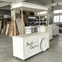 Chariot de bar mobile DIY de haute qualité pour mariage, fête ou douche nuptiale, chariot blanc pour champagne, bière et boissons