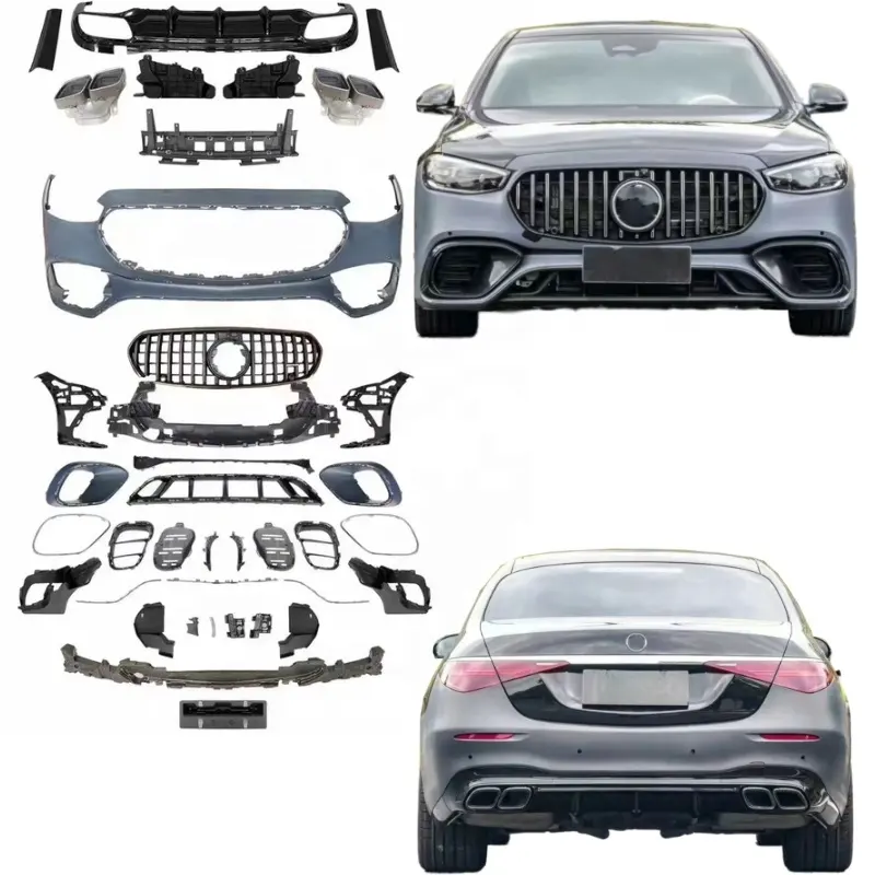 2024 Neuankömmling W223 S Klasse S63 AMG Upgrade Bodykit Facelift Hecks toß stange Lippen seiten rock Body Kit Für Benz W223 2021