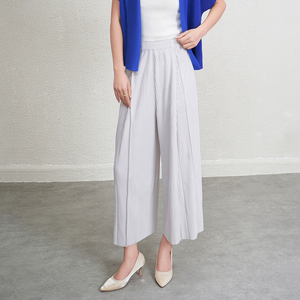 Vendite dirette in fabbrica da <span class=keywords><strong>donna</strong></span> nuovi <span class=keywords><strong>pantaloni</strong></span> pieghettati larghi lunghi fino alla <span class=keywords><strong>caviglia</strong></span> a vita alta <span class=keywords><strong>con</strong></span> chiusura elastica in vita per l'estate - Product Image 4