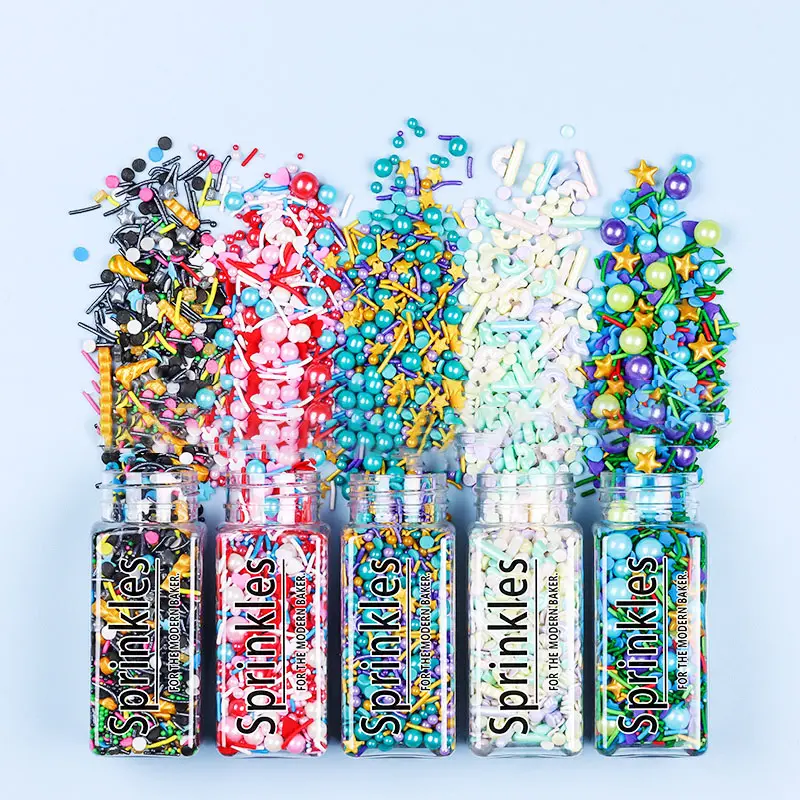 Mixed Bottled Colorful Bakery Decoration Cake Sprinkles Edible Sugar Bead